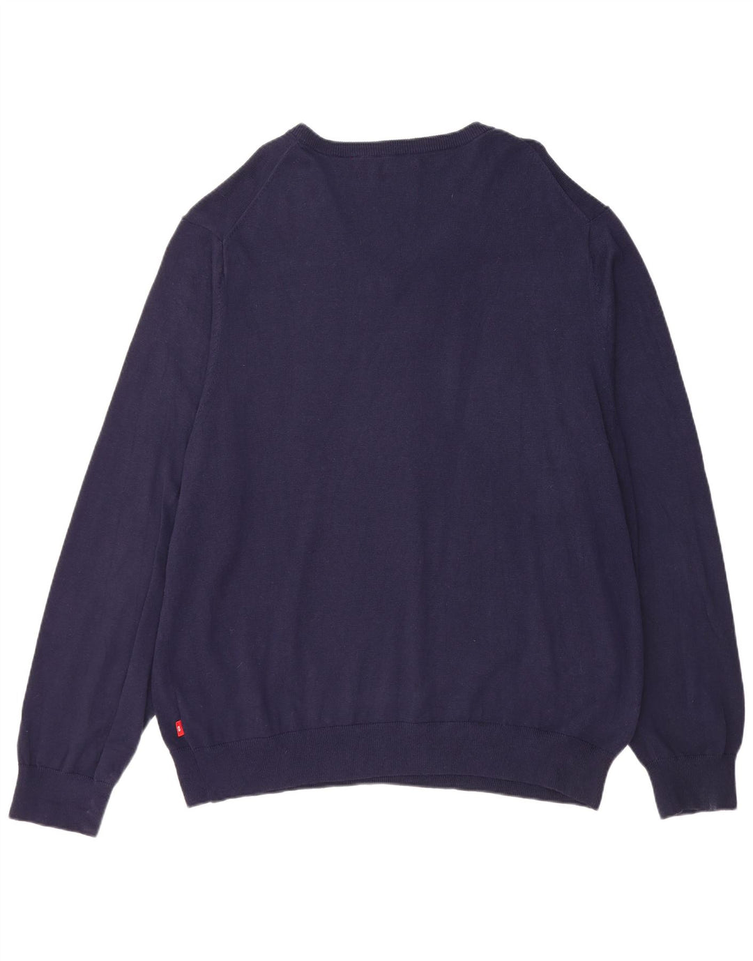IZOD Męski sweter z dekoltem w kształcie litery V, 2XL, granatowy, bawełniany