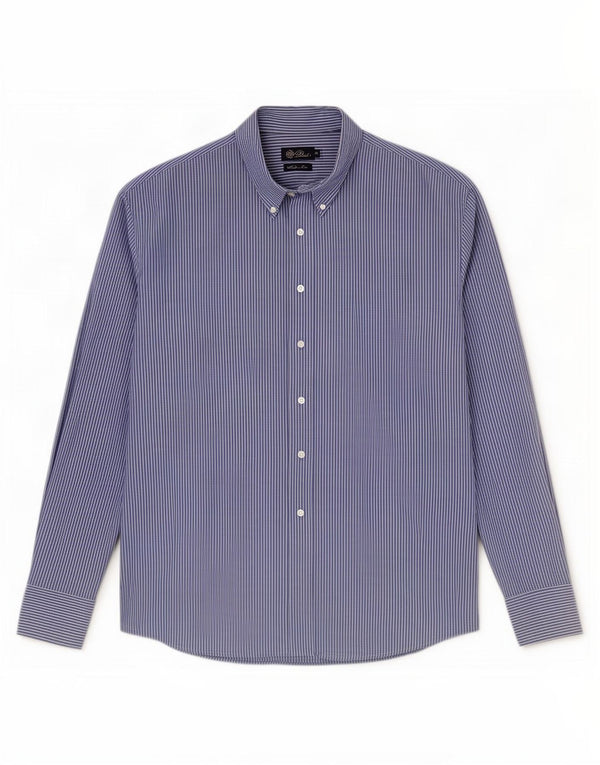 Koszula męska slim fit firmy Dack's 2XL, niebieska, bawełniana w prążki