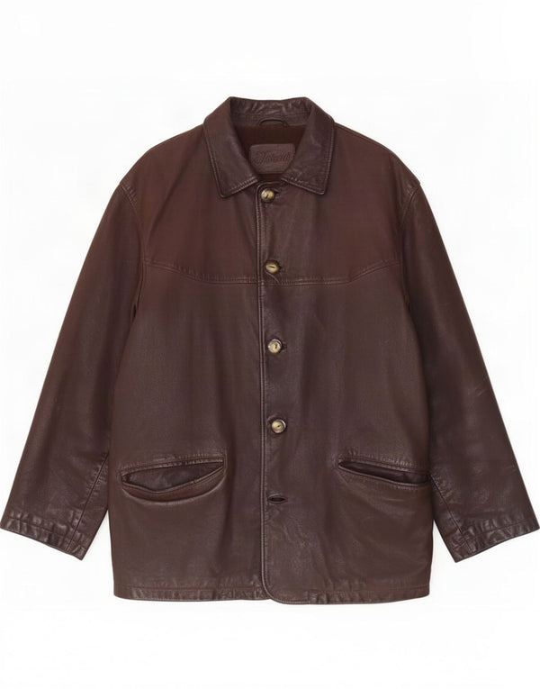 Vintage męska kurtka skórzana UK 44 2XL brązowa