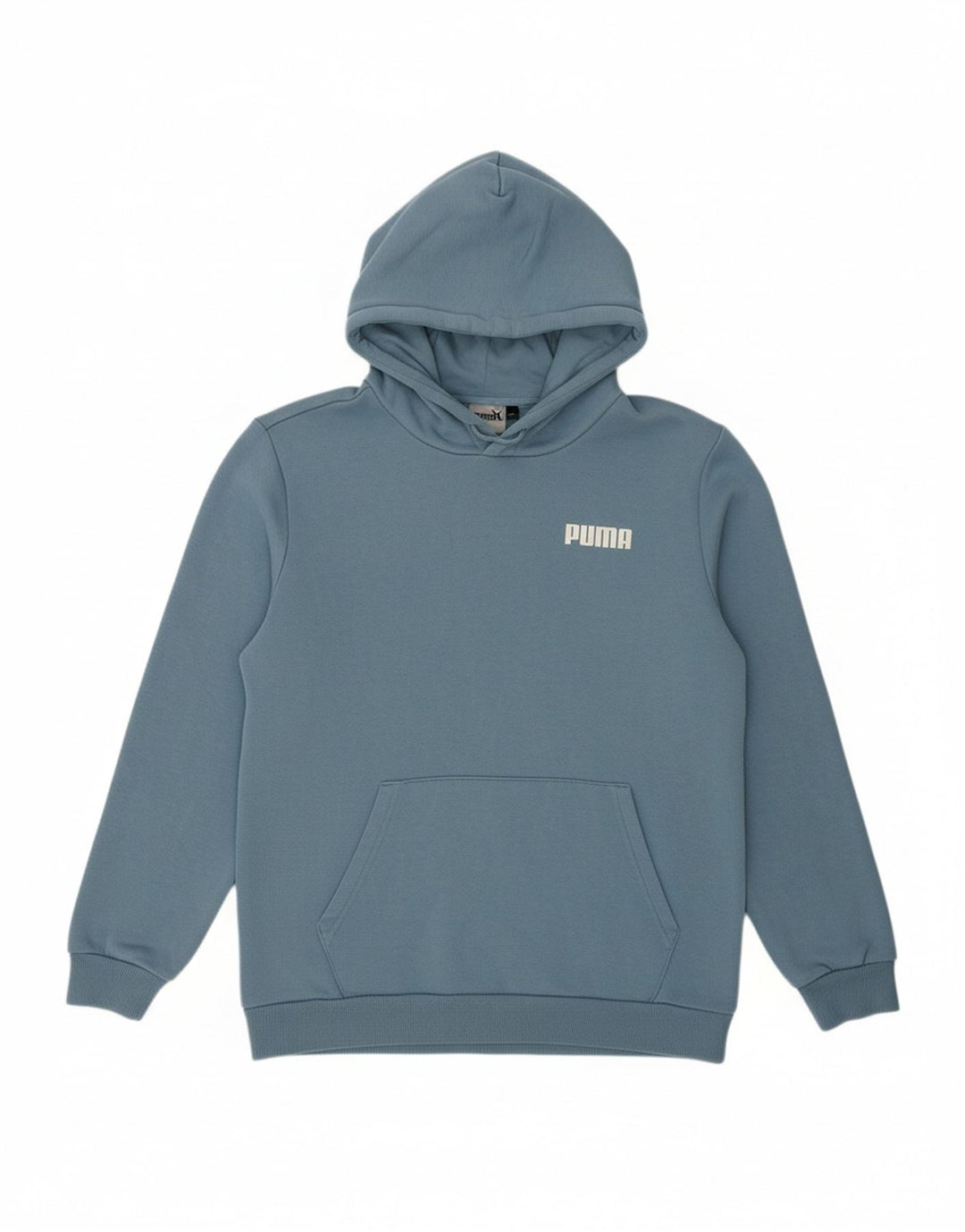 PUMA Mens Graphic Hoodie Jumper Small Blue Cotton