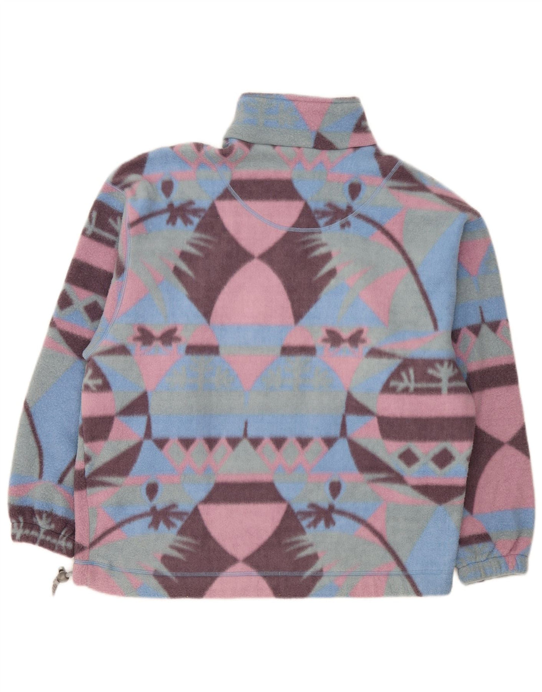 Vintage męski sweter polarowy z zamkiem błyskawicznym, duży, wielokolorowy Fair Isle