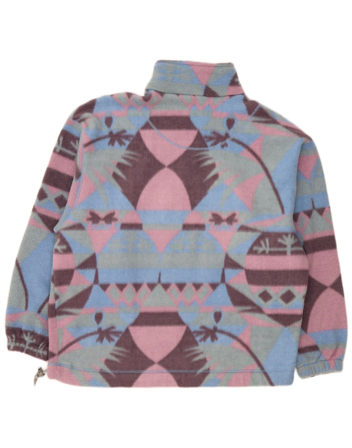 Vintage męski sweter polarowy z zamkiem błyskawicznym, duży, wielokolorowy Fair Isle