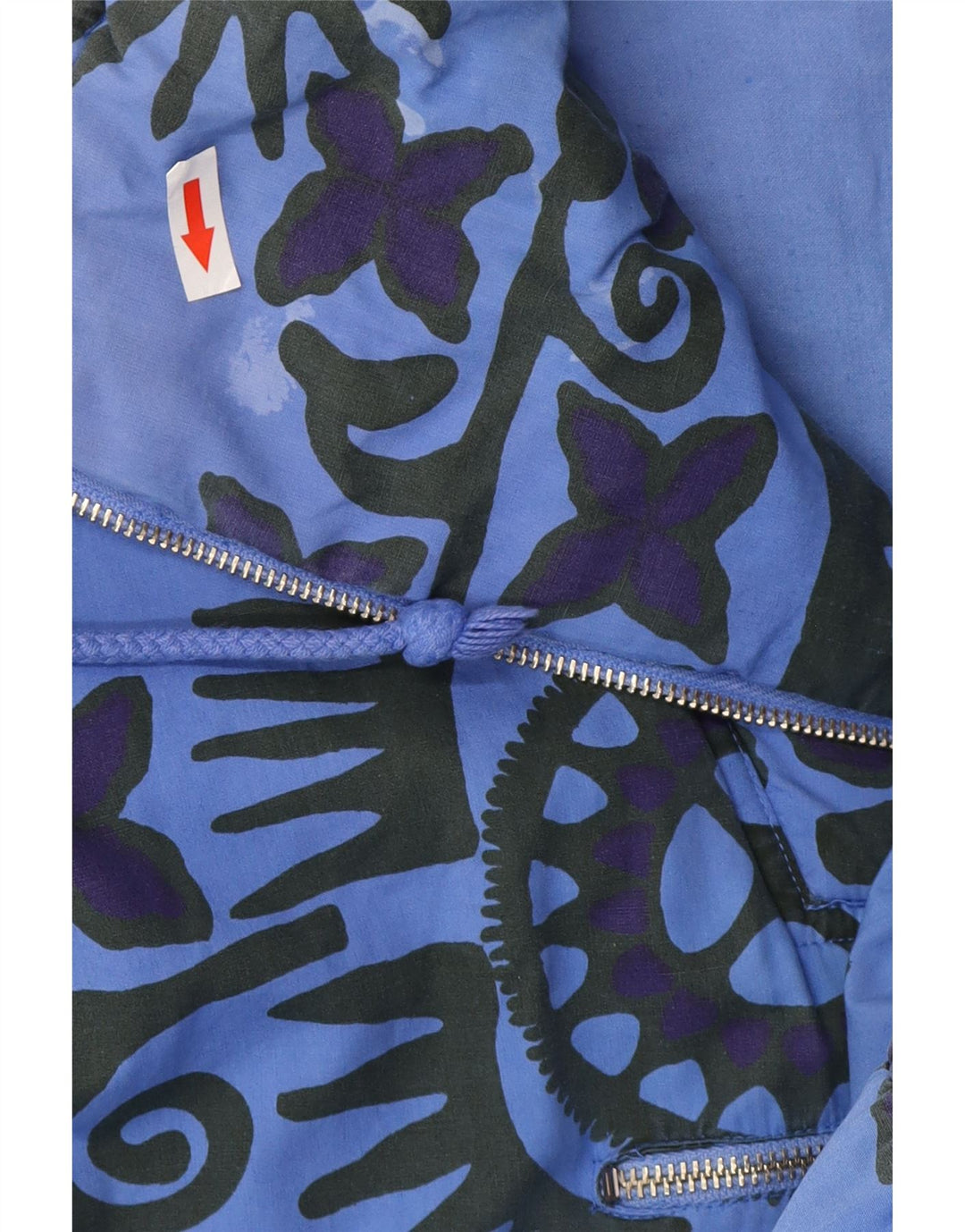 Vintage męska luźna kurtka Anorak UK 38 Średnioniebieska, geometryczna bawełna