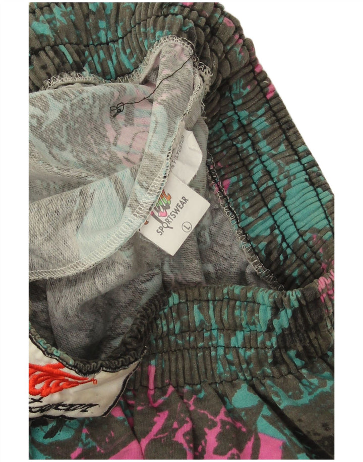 Spodnie dresowe damskie Vintage UK 16, duże, wielokolorowe, retro