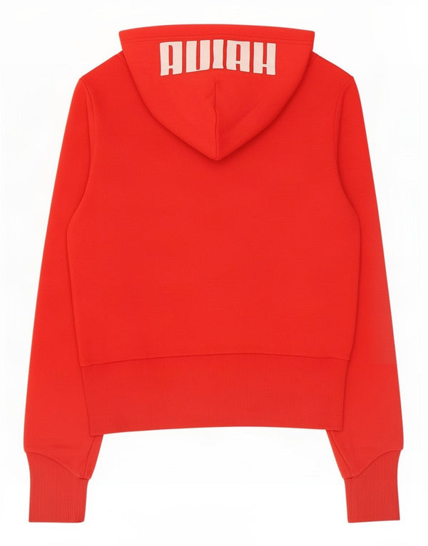Damski sweter Puma z grafiką i zamkiem błyskawicznym, UK 10, mały, czerwony, bawełniany