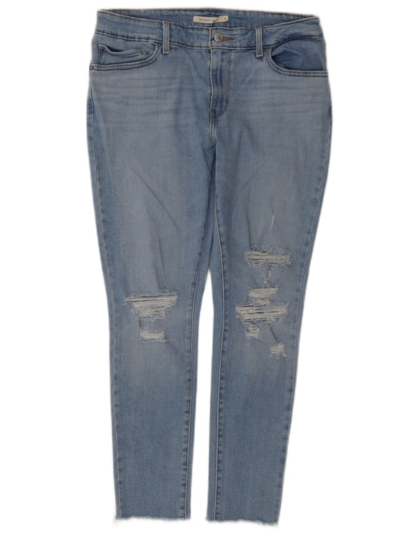 Damskie jeansy LEVI'S 711 Crop w trudnej sytuacji W31 L26 Niebieskie bawełniane