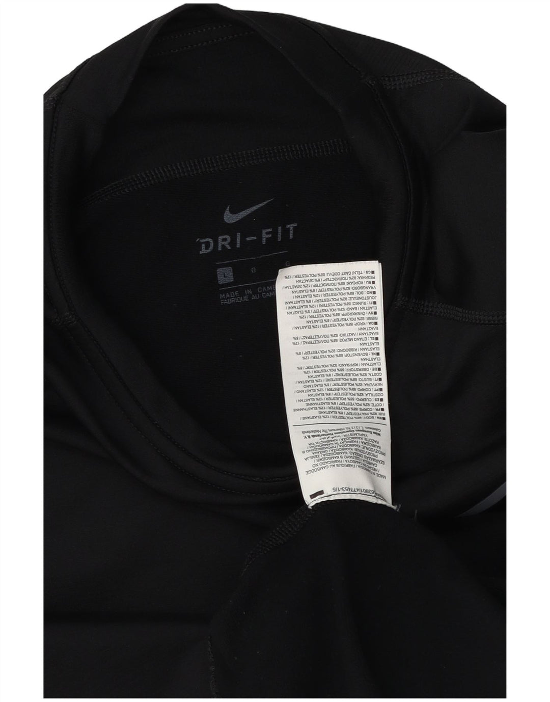 Męska koszulka Nike Dri Fit z długim rękawem, duży, czarny poliester