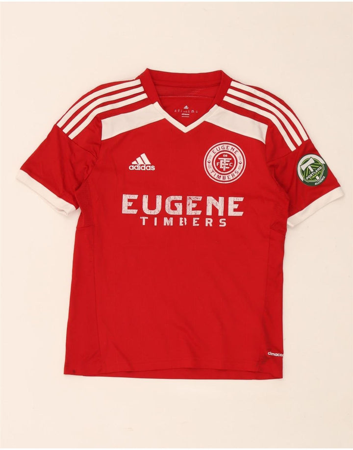 Chłopięca koszulka z grafiką Adidas Top 13-14 lat XL, czerwona, poliester