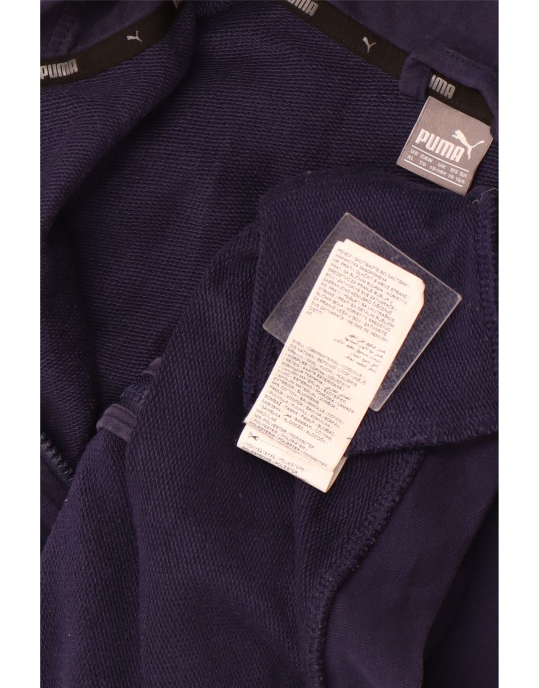 Chłopięcy sweter z kapturem i zamkiem błyskawicznym PUMA, 13-14 lat, granatowa, bawełniana