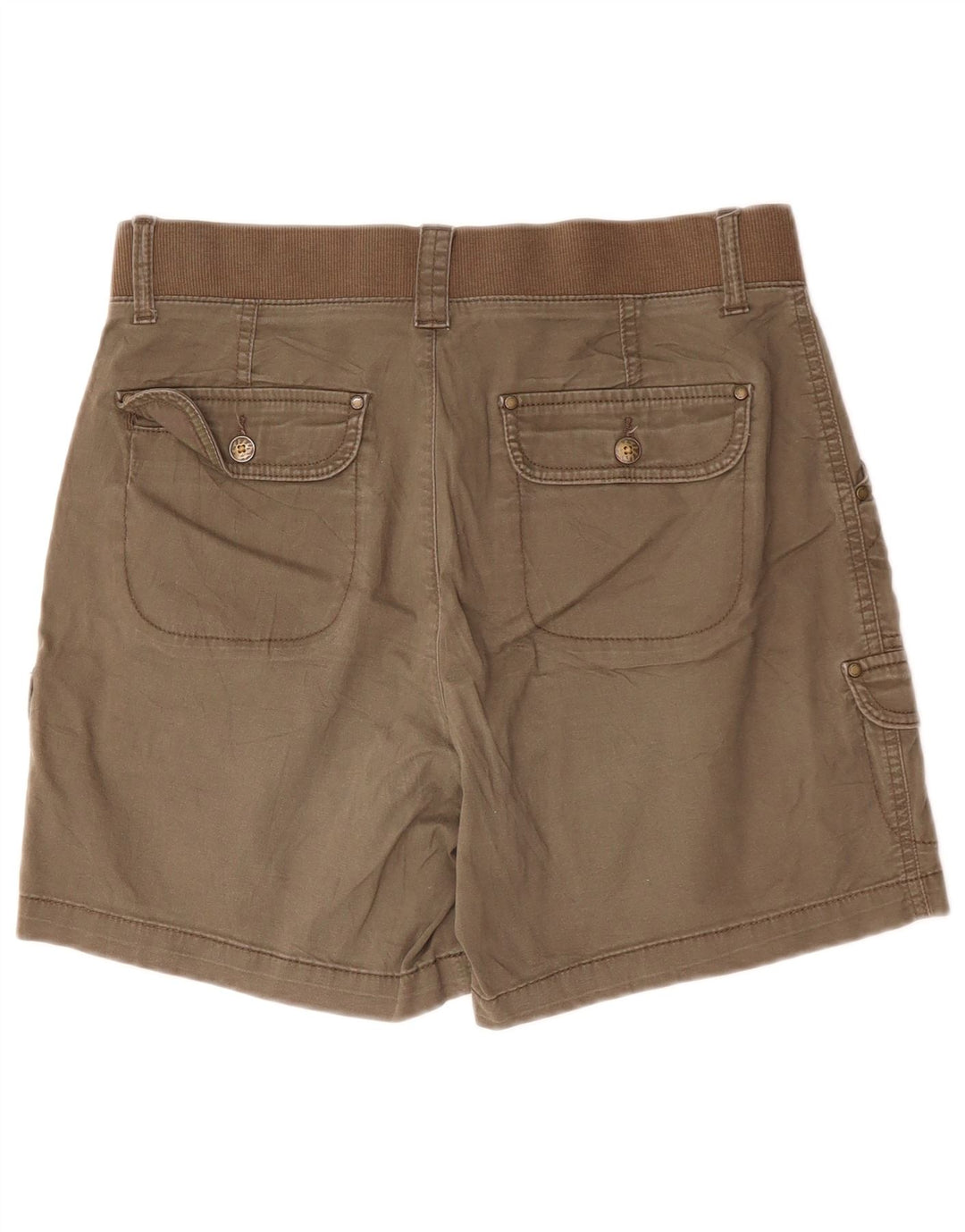 Damskie szorty cargo o średnim stanie i luźnym kroju LEE US 6 Medium W30, bawełna khaki