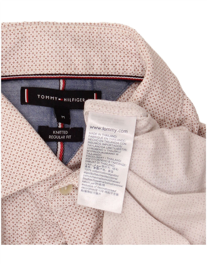 Męska koszula o regularnym kroju Tommy Hilfiger, średnia, biała, geometryczna bawełna