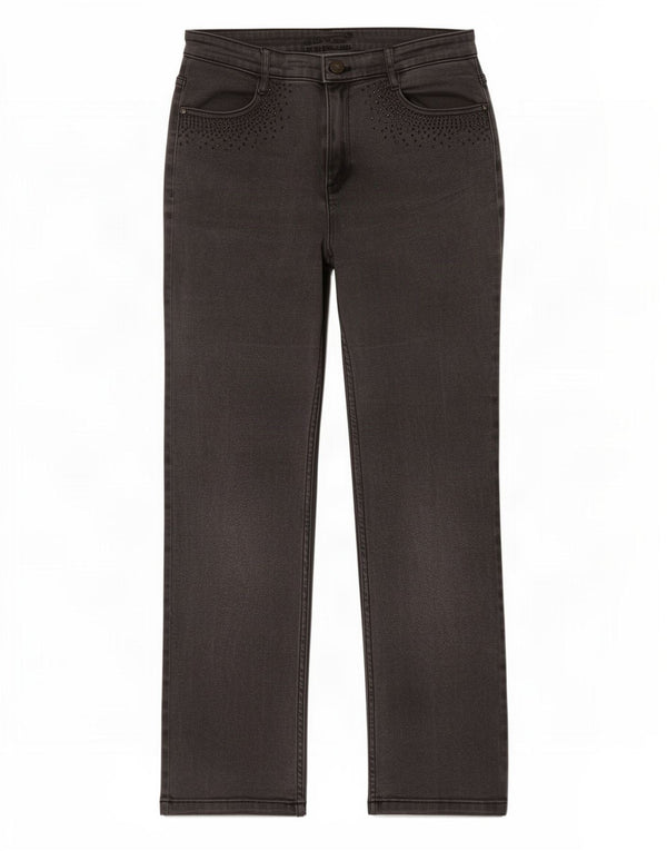 Marks & Spencer Damskie proste dżinsy UK 12 Medium W30 L29 Szara bawełna