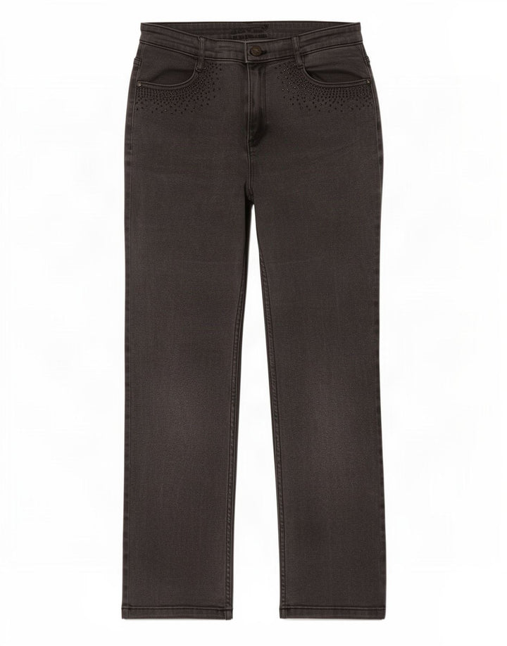 Marks & Spencer Damskie proste dżinsy UK 12 Medium W30 L29 Szara bawełna