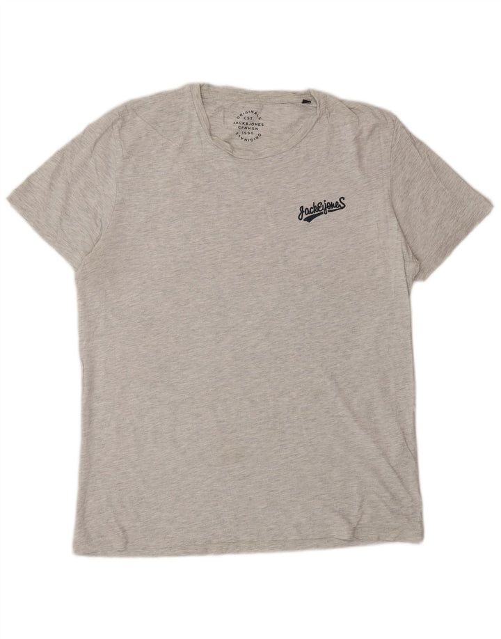 T-shirt męski Jack & Jones, duży, szary, bawełniany w plamki