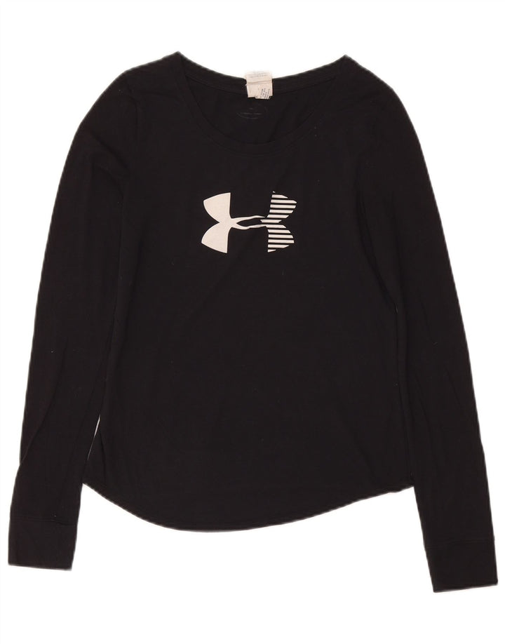 Damski top z grafiką UNDER ARMOUR z długim rękawem, UK 10, mały, granatowy