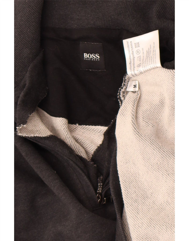 Męska bluza z zamkiem błyskawicznym Hugo Boss, średnia szara bawełna