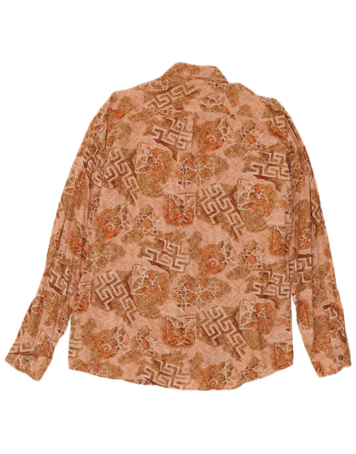 Koszula męska Vintage XL, brązowa, geometryczna