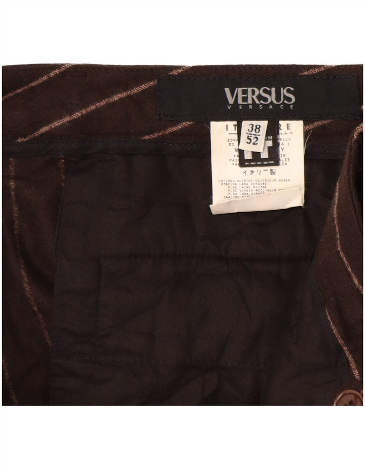 Spodnie damskie VERSACE Versus IT 52 2XL W38 L29 Brązowe paski