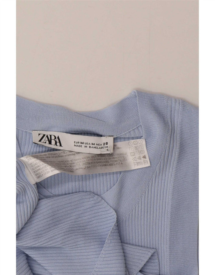 Top damski z kamizelką Zara UK 12 Średni niebieski wiskoza
