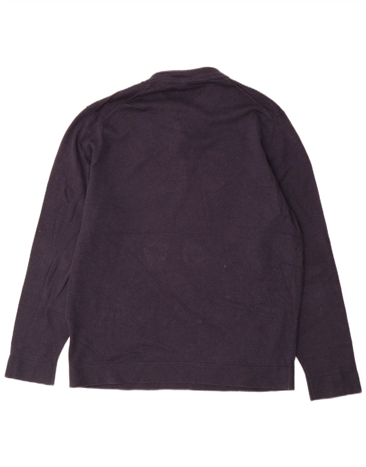 Męski sweter zapinany na guziki Massimo Dutti XL, granatowy, bawełniany