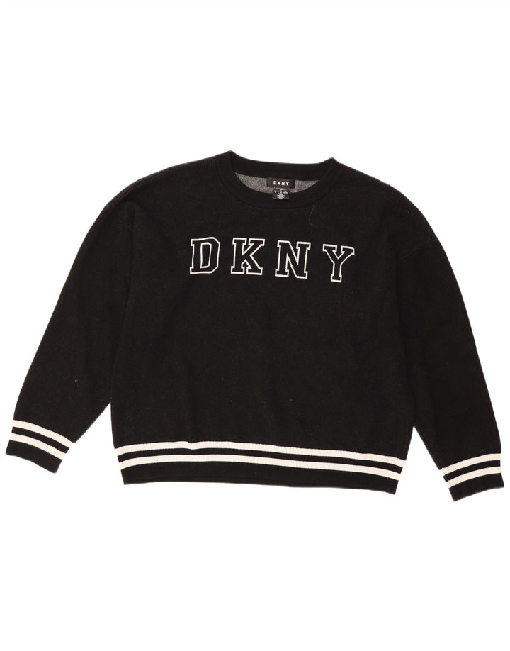 Damska bluza oversize Dkny z grafiką UK 16, duża czarna wiskoza