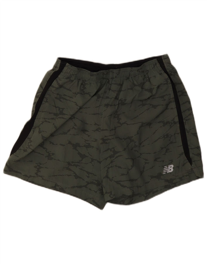 Męskie spodenki sportowe New Balance, średni kamuflaż khaki, poliester
