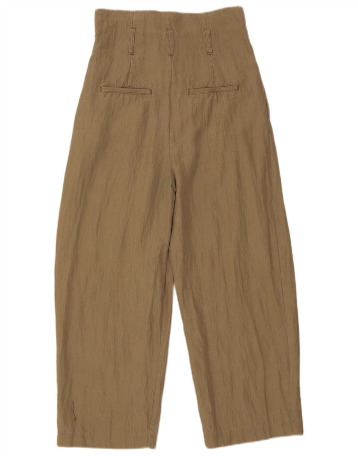 Damskie, przycięte spodnie Zara, małe W26 L24 Khaki