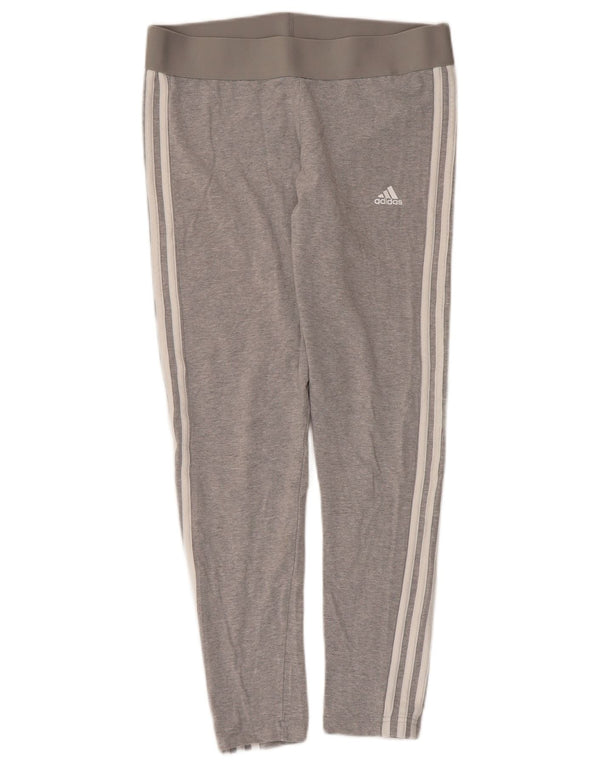 Damskie legginsy Adidas Crop UK 16/18, duże, szare, bawełniane
