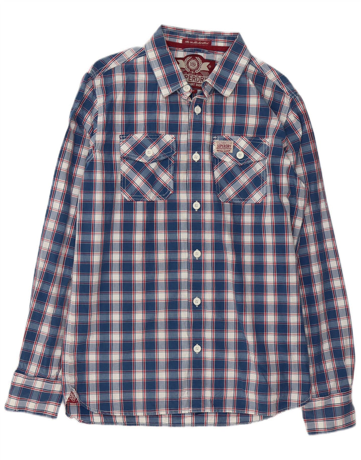 Koszula męska Superdry, bawełniana, w dużą niebieską kratkę