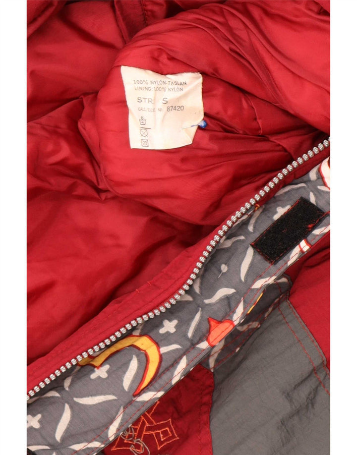Damski kombinezon narciarski X-Cape UK 10, mały, czerwony, geometryczny nylon