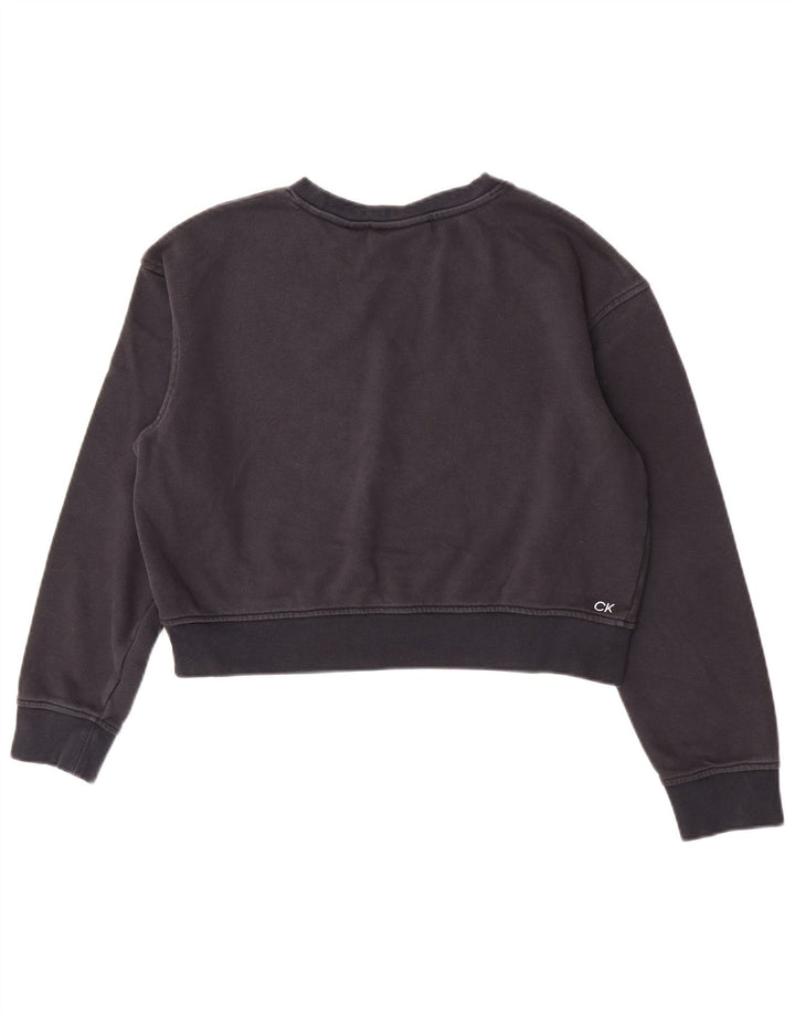 Damska bluza Calvin Klein Graphic Crop Jumper UK 14 Średni granat