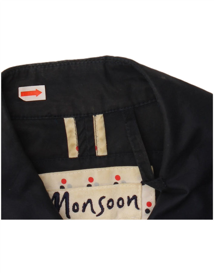 Damski trencz Monsoon UK 12, średni granatowy, bawełniany