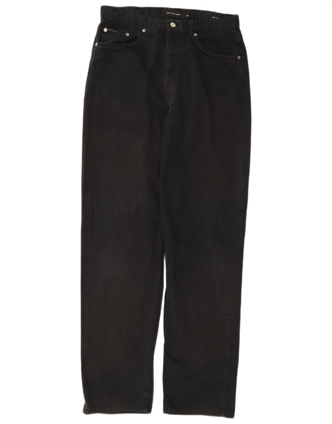 Męskie proste dżinsy CALVIN KLEIN W32 L32, czarne, bawełniane