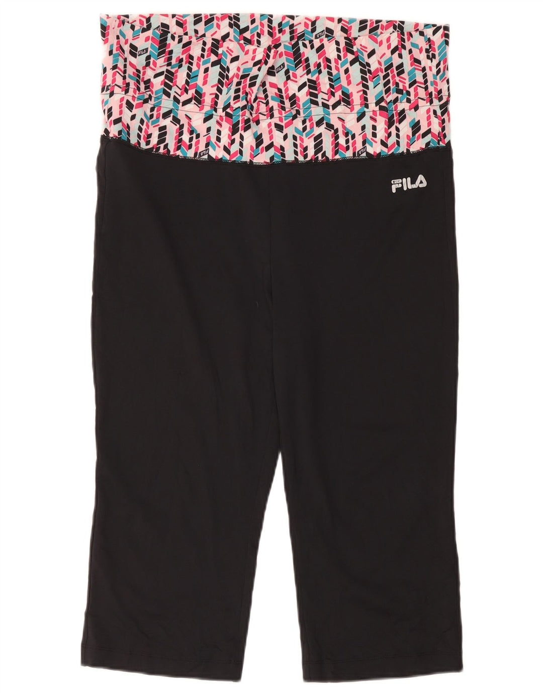Damskie legginsy Fila Capri UK 16, duży, czarny, geometryczny poliester