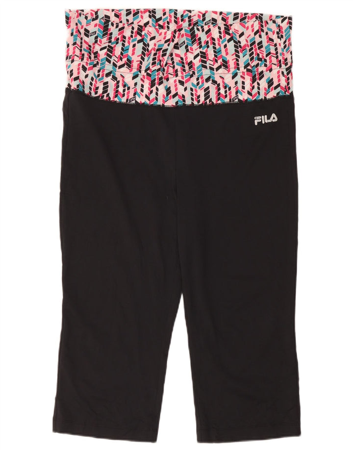 Damskie legginsy Fila Capri UK 16, duży, czarny, geometryczny poliester