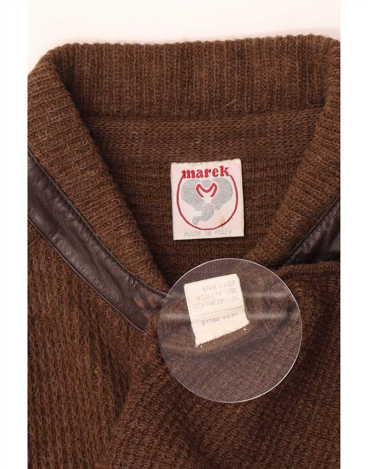 Sweter męski Marek, duży, brązowy, akrylowy