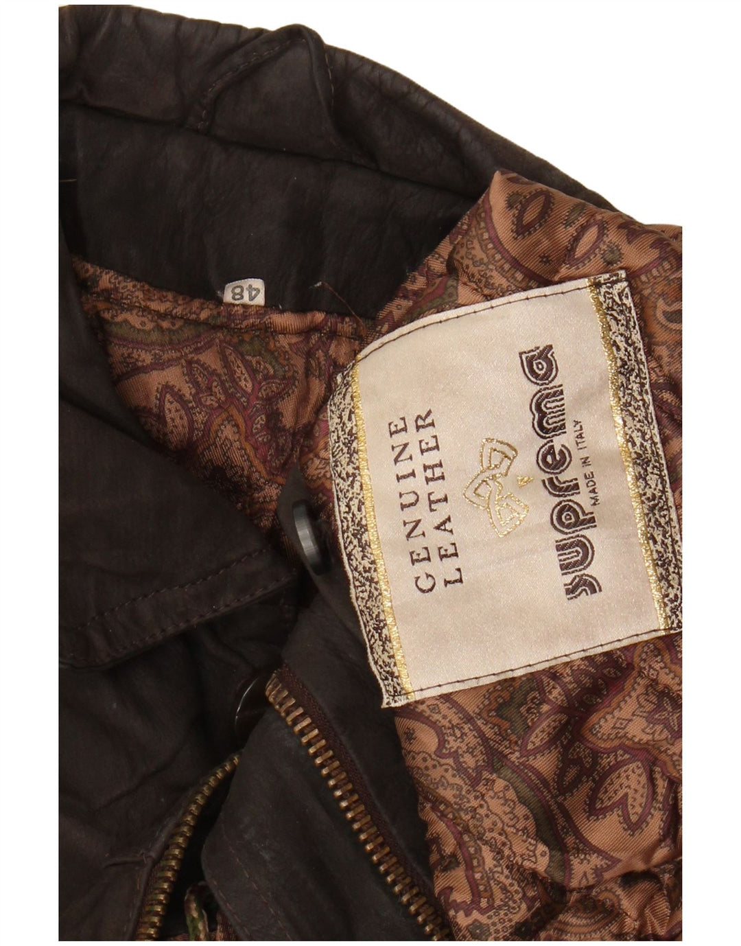 Męska kurtka skórzana Suprema IT 48 Średniobrązowa skóra