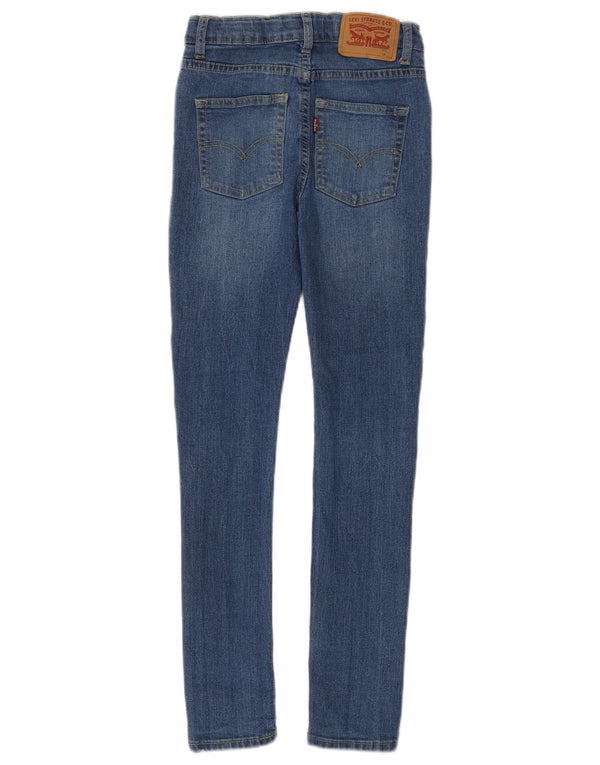 Bardzo obcisłe jeansy chłopięce Levi's 11-12 lat W24 L27 Niebieska bawełna