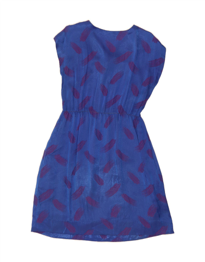 VINTAGE Womens Abstract Pattern Sleeveless A-Line Dress UK 10 Small Blue Vintage Vintage and Second-Hand Vintage from Messina Hembry 