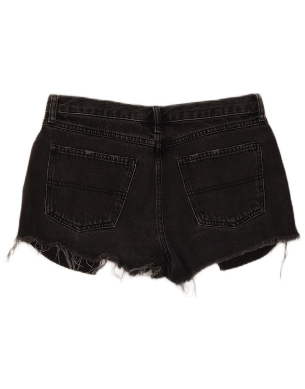 Topshop Womens Rosa Denim Shorts UK 10 Small W30  Black Cotton