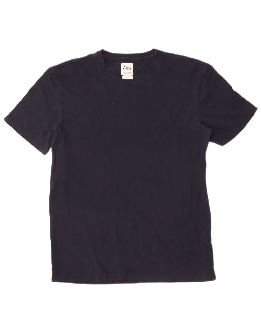 T-shirt męski slim fit Zara, średni, granatowy, bawełniany