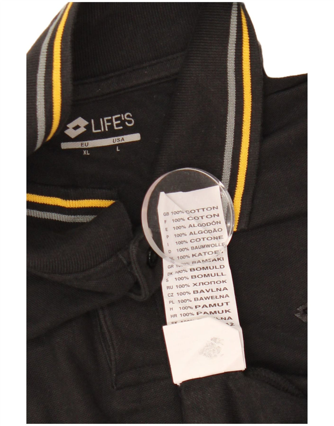 Męska koszulka polo z długim rękawem Lotto, duża, czarna