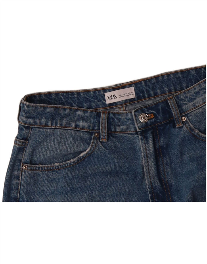 ZARA Womens Denim Skirt Large W32 Blue Cotton
