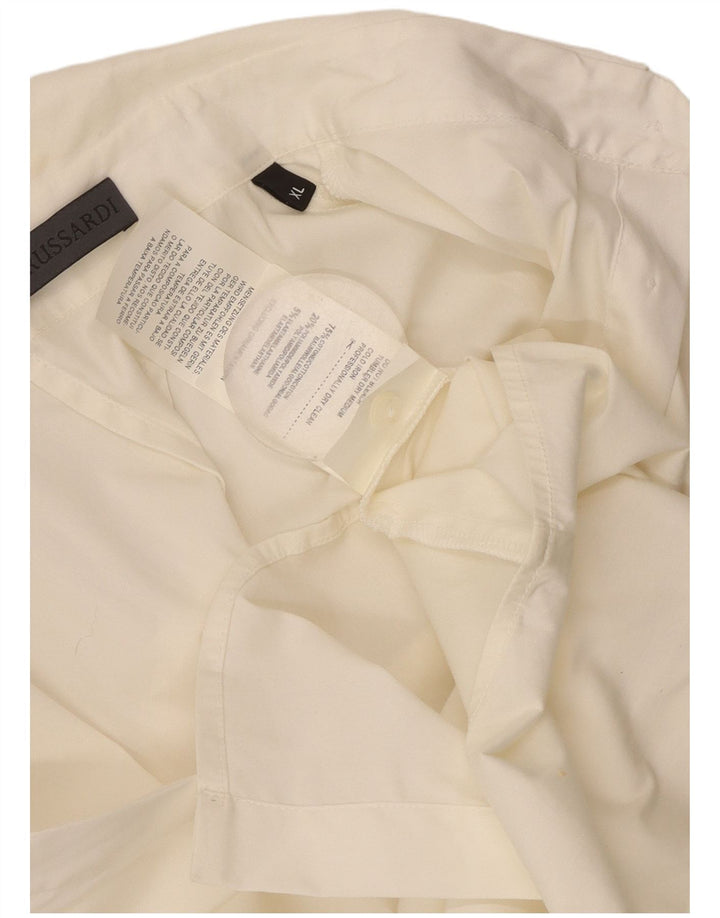 Damska koszula bez rękawów TRUSSARDI UK 18 XL, biała bawełna