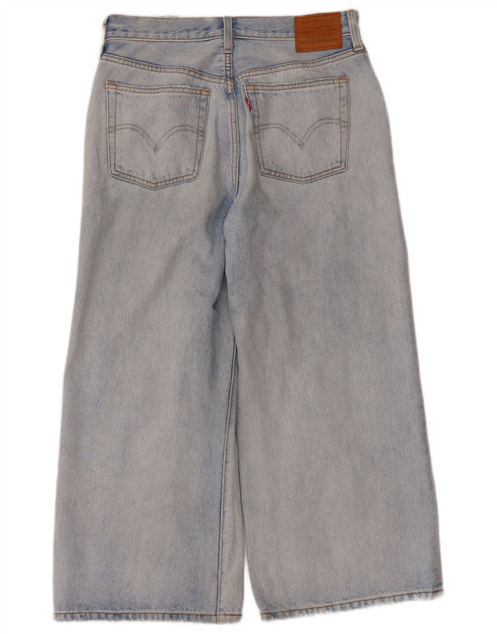 Damskie jeansy Levi's z szerokimi nogawkami, przycięte W28 L23, niebieska bawełna