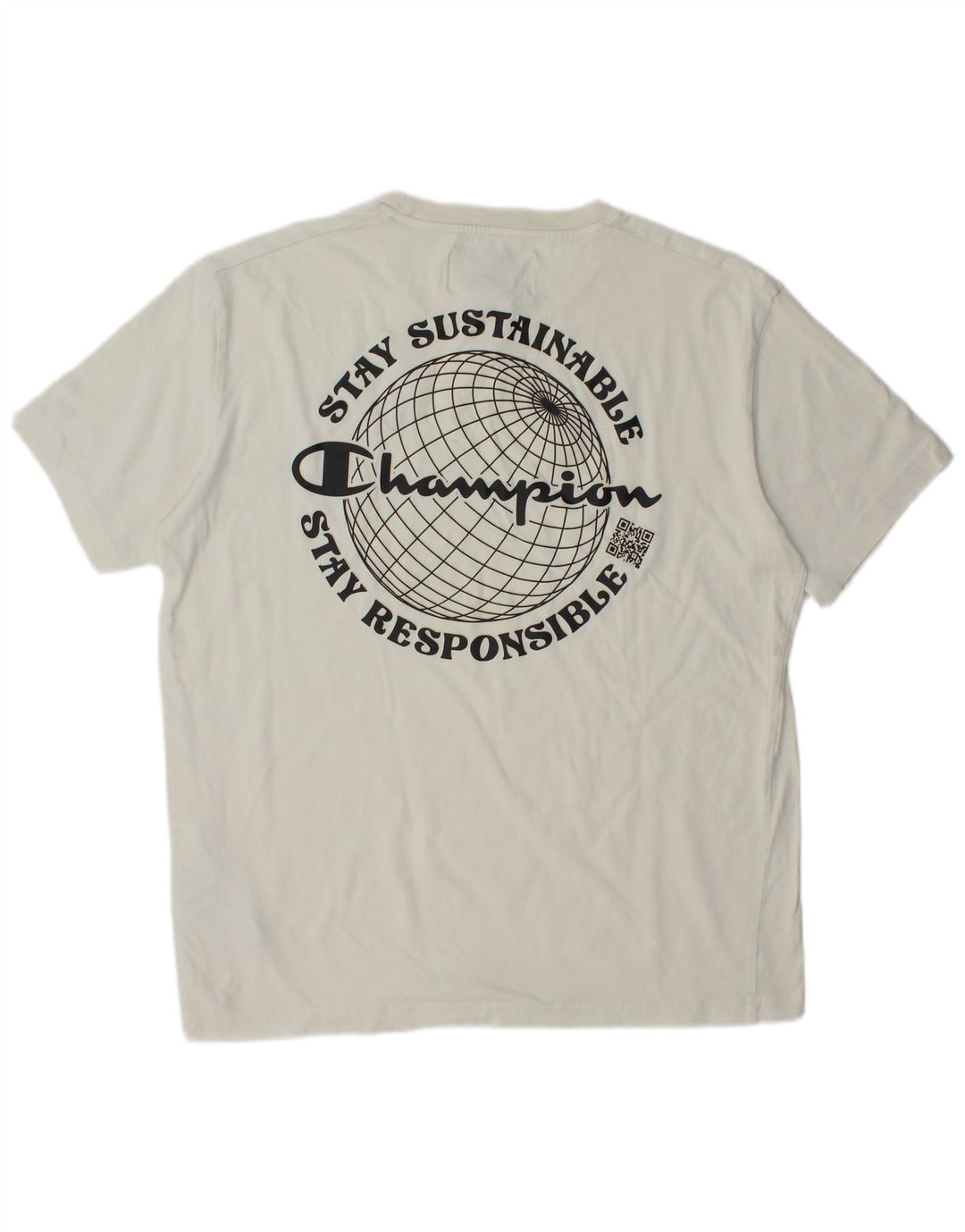 Męski T-shirt z grafiką CHAMPION, duży, biały, bawełniany