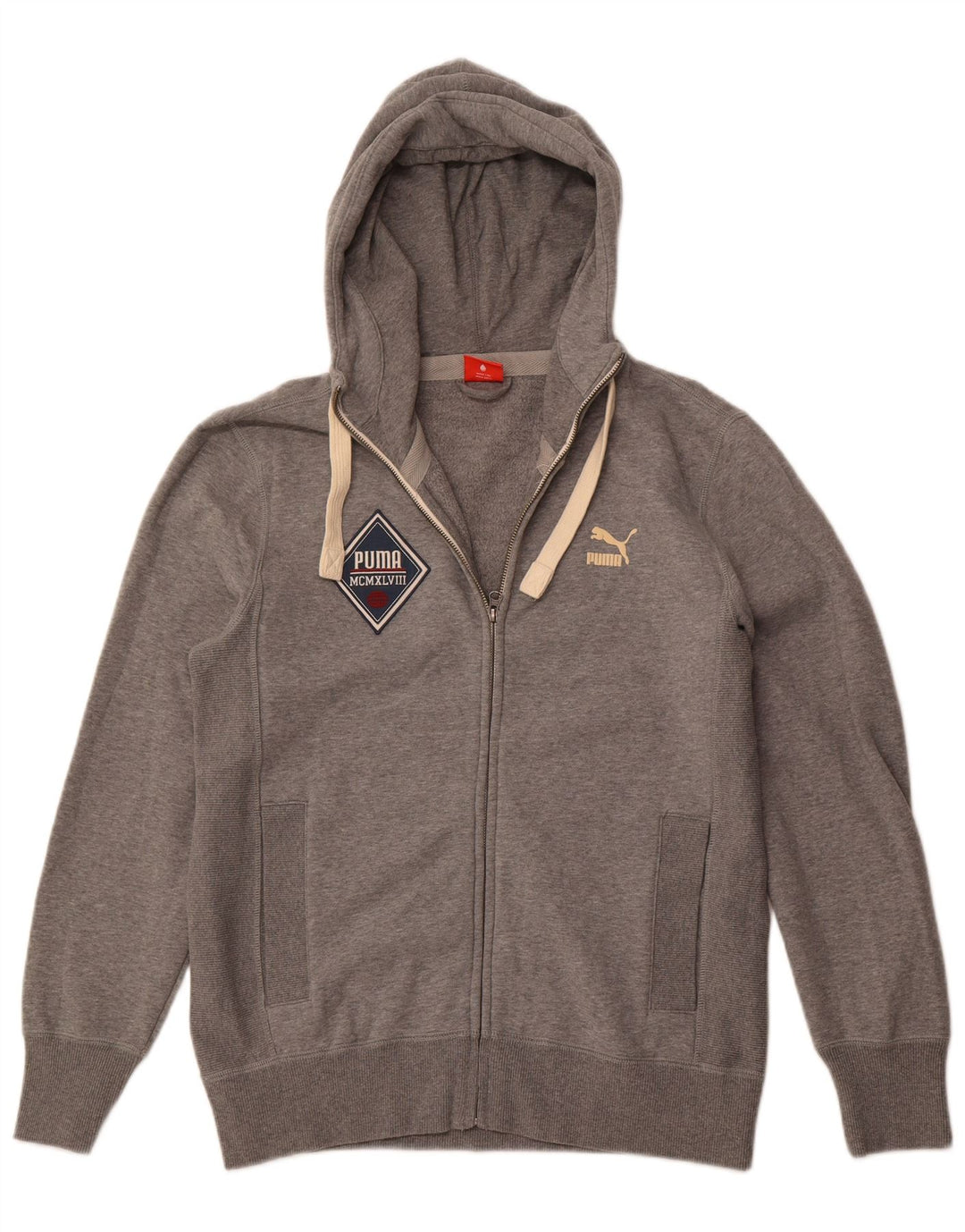 Męski sweter z kapturem i zamkiem PUMA, średnioszary, bawełniany