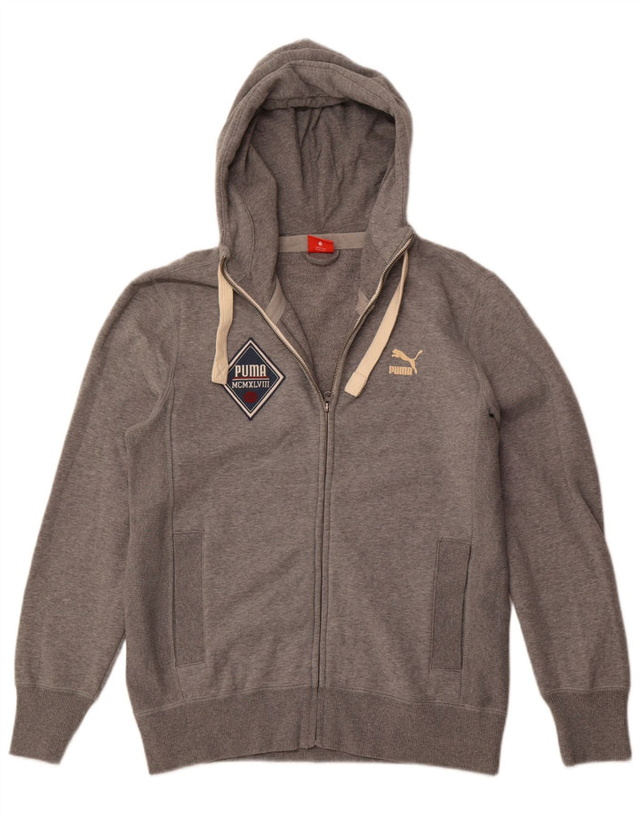 Męski sweter z kapturem i zamkiem PUMA, średnioszary, bawełniany