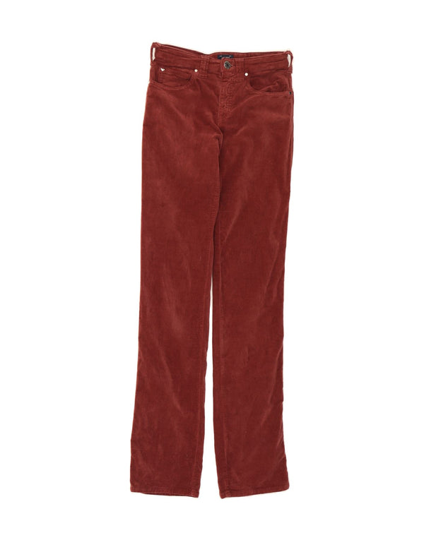 ARMANI Womens Slim Casual Trousers W26 L34 Red Cotton