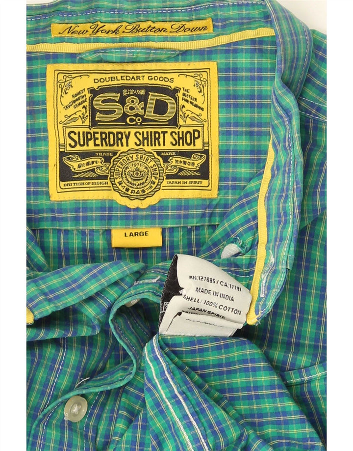 Koszula męska Superdry, bawełniana, w dużą niebieską kratkę